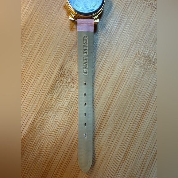 Thomas Kinkade Lighthouse Art Watch Pink Strap Gold Tone Cottagecore - Picture 6 of 7